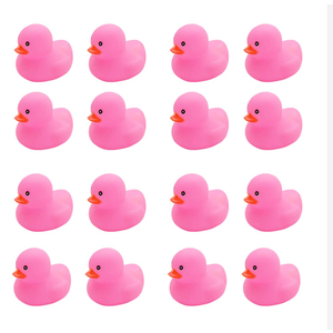 30 Pink Rubber Duck Kids Bath Duck Toys ,Squeak Rubber Ducks in Bulk Rubber Ducks Baby Shower Duck Decorations Party Favors (2.2’’)