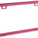 2 Pack Premium Matte License Plate Frame, Solid Rust-Proof Aluminum Holder with 2 Holes, Universal Car Frame for Women and Man, Including Screws Auto Tag Holder (Matte Pink)