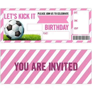Football Birthday Party Invitations Soccer Theme Birthday Invitations for Boys Girls Kids Bday Party Supplies for Sports Party 20 Fill-In Invitation Cards with 20 Envelopes-C01