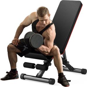 Adjustable Weight Bench for Home Gym, Foldable Incline Decline Sit-Up Bench Workout Equipment for Full Body Strength Training, 795LBS Capacity for Chest, Shoulders, Arms