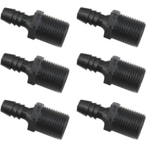 Fachmann 6PCS Plastic Hose Barb Fitting, Male Thread connector pipe fitting (3/8" Barb x 1/2" NPT Male)