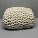 Bigacogo Chunky Knit Throw Blanket for Couch, 40x60 inches, 100% Hand Knitted with Thick Jumbo Chenille Yarn, Cozy Soft Large Rope Knot Cable Crochet Blankets for Sofa Bed Living Room, Beige