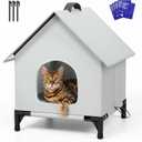 Cooling Cat House with Ice Packs for Outside&Indoor,Insulated and Weatherproof,Selfwarming Cat Shelter,Large Cave Bed for Garden (L, Cold)