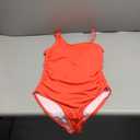 Tempt Me Women One Piece Swimsuits Tummy Control One Shoulder Bathing Suits Ruched Asymmetric Swimwear (Large, Orange)