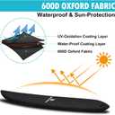 Obcursco 600D Kayak Cover Waterproof, 9.3-16.5FT Thickened UV-Proof, Tear and Fade Resistant Canoe Cover, Kayak Covers for Outdoor and Indoor Storage, Perfect as Kayak Accessories for SUP Paddle Board