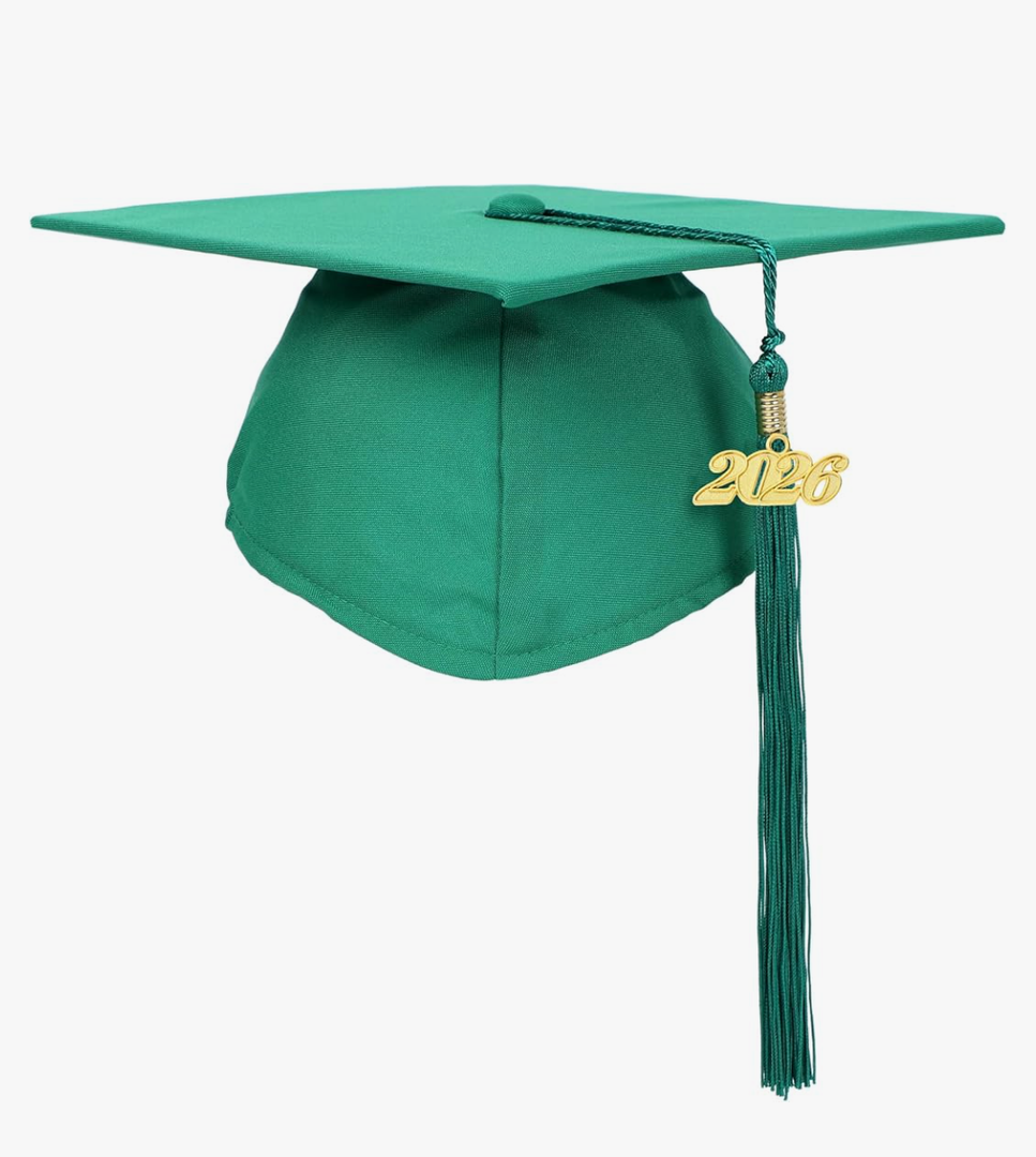 Unisex Adult Matte Graduation Cap with Tassel Year Charm 2025 Pack of 3