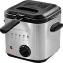 OVENTE 1.5L Electric Deep Fryer with Viewing Lid, Adjustable Temperature, Removable Basket, Cool-Touch Handle, 800W Stainless Steel, Easy to Clean, Silver FDM1501BR