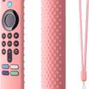 Hi Color Silicone Cover Compatible with 5.6 Inch Fire TV Stick (3rd Gen) Remote Firestick Remote Cover for Firesticksticktv Silicone Protective Case Sleeve(Pink)