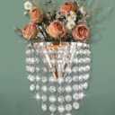 1 Pack Metal Flower Vase for Wall Crystal Vase Decor Hanging Decoration Floral Holder for Home Office Living Room Bedroom Bathroom (Silver)