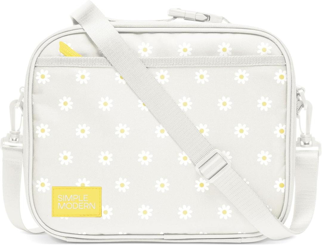 Simple Modern Hadley with Shoulder Strap | Lunch Box for Kids, Teens, and Adults | Insulated Bag for Girls, Boys, Women, Men | Meal Containers with Exterior and Interior Pockets | Cream Florals