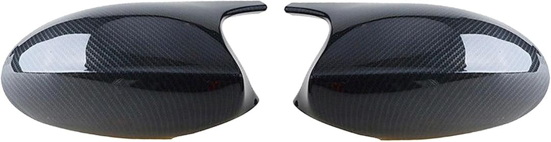 Carbon Fiber Pattern Side Mirror Cover Caps Compatible with BMW 2005-2008 E90 E91 / 2006-2009 E92 E93 PRE-LCI