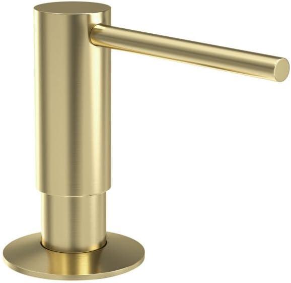 Samodra Sink Soap Dispenser, Metal Pump Head Liquid Lotion Countertop Kitchen Bathroom Soap Dispenser with 12 OZ PET Bottle (Brushed Gold)