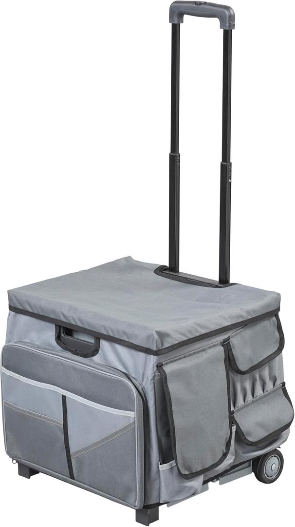 Mobile Utility Cart with Storage Organizer Bag, Rolling Cart, Dark Grey/Grey