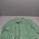 Women's Green Checkered Button Front Jacket - Loose Fit Long Sleeve Casual Outerwear (Green, XX-Large)