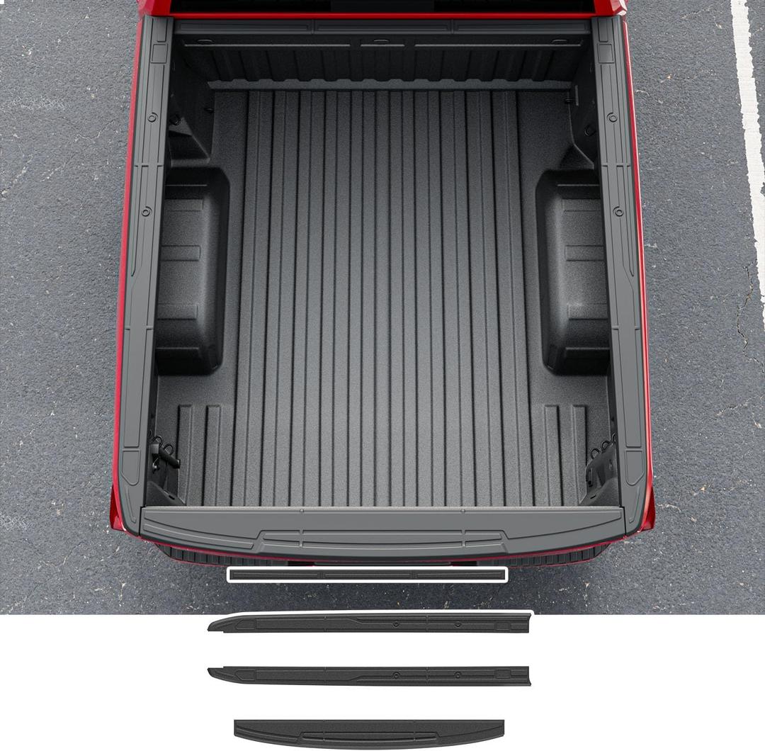 powoq 5.8FT Truck Bed Rail Caps Compatible with 2019-2026 Chevy Silverado GMC Sierra 1500 Truck Bed Rail Cover TPE Tailgate Cap Top Protector Replacement for 2019-2026 Chevy Silverado Accessories