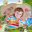 Leitee 8 Pcs Dinosaur Stuffed Animal Set Dinosaur Plush Toys Bulk Soft Assortment Tyrannosaurus Triceratops Cuddly Plush Stuffed Animals for Boys Girls Birthday Party Favors Gifts