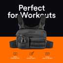 Fitdom Tactical Inspired Lightweight Running Chest Pack For Men With Built-In Phone Holder. A Sports Utility Rig Vest Made For Workouts And Outdoor