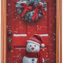 Burbuja Christmas Snowman Door Cover, Stretch Fabric Backdrop Porch Cover for Home Party Holidays Decoration, 36x97 In (A32)