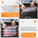 Epakh 8 Pieces Metal Hanging Divider Rail Clip File 4 Pieces File Cabinet Rails for Hanging Folder Frame for Storage