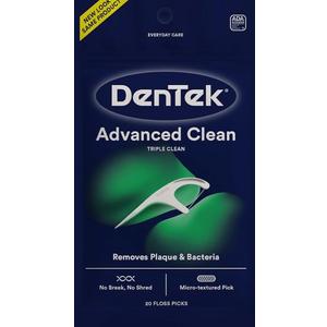 10 x DenTek Triple Clean Fresh Mint Floss Picks, 20 Count