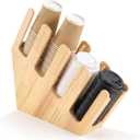 Frienda 4 Compartments Pine Wood Cup and Lid Dispenser Organizer