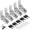 5-Pack RV Storage Locks with Keys, 1-1/8' Keyed Alike Locks for Camper Cabinet Door & Toolbox