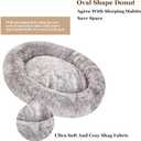 Coohom Oval Calming Donut Cuddler Dog Bed,Shag Faux Fur Cat Bed Washable Round Pillow Pet Bed(30"/36"/43") for Medium Dogs (XL(36"x27"x7"),Light Brown)