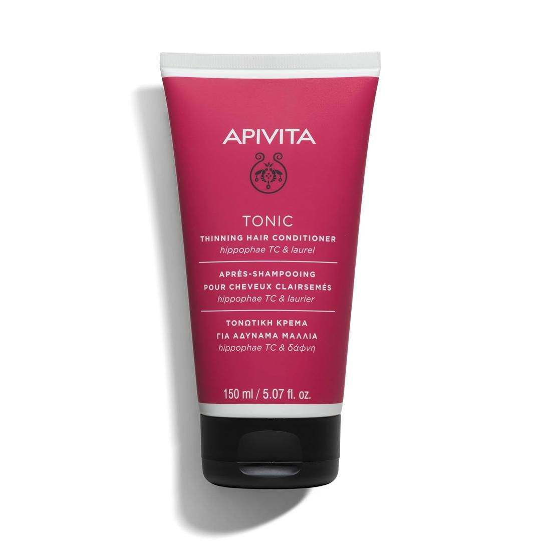 Apivita Tonic Thinning Hair Conditioner, Strengthens, Prevents Hair Thinning & Promotes Hair Growth with Hippophae Tonic Complex, Laurel & Propolis, Silicone-Free