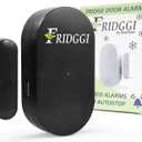 Fridge Door Alarm with 60 Second Delay, 2, 3, and 4 Minute Reminders, Freezer Door Chime, Low/Loud 80 to 110 dB  Compact Size. (Black)