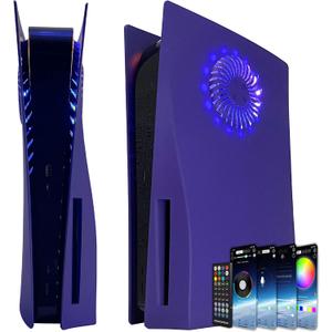Faceplate for PS5 with RGB Light Strip and Dust Filter for Cooling Vents DOBEWINGDELOU 400+ Effects LED Light Ring Console Cover for PS 5 Disc Edition DIY Decoration Kit Accessories Purple