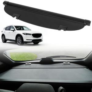 Rear Trunk Cargo Cover for Mazda CX-5 5-Seater 2017-2024 2025 Accessories, Waterproof Resistant Trunk Cover Security Shield Shade, Aluminum Alloy & PVC Leather Texture