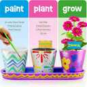Dan&Darci Paint & Plant Stoneware Flower Gardening Kit - Gifts for Girls & Boys Ages 6-12 - Kids Arts & Crafts Project Birthday Gift, STEM Activity for Age 6, 7, 8, 9, 10, 11 & 12 Year Old Girl
