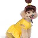 Disney for Pets Halloween Princess Belle Dog Costume - Officially Licensed Halloween Costumes for Dogs, Size Small (Yellow)