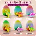 Dan&Darci Dinosaur Hatching Surprise Eggs for Kids - Easter Basket Stuffers - 6 Pack Grows 600% - Dino Egg Toys for Boys & Girls Age 3-8 - Gift Ideas, Party Favors - Gifts for Girls Ages 3 4 5 6 7 8