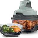 Ninja Crispi Air Fryer, Microwave, Freezer & Dishwasher Safe, Non Toxic Glass Portable Cooking System, 4 QT & 6 Cup Glass Containers with Storage Lids, Easy Meals, Air Fry, Bake, Green, FN101SG