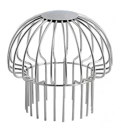 304 Stainless Steel Gutter Guard, Filter Strainer Fits for Round Downspout, Anti-Blocking Line Cap Drain Cover, Fit 4 Inch Tube