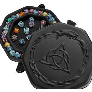 Soar Forge Dice Tray for DND and RPG - Premium Celtic Knot and Dragon Design - Perfect Rolling Tray to Protect Dice for D&D - Compatible with Dungeons and Dragons and Other RPG (Black)