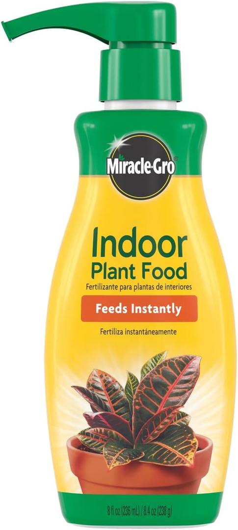 Miracle-Gro Indoor Plant Food, Liquid Plant Food for Houseplants, Snake Plants, Peace Lilies, Flowers, Vegetables, Herbs and More, 8 oz. (1 Pack)