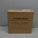 Lampshades Set of 2, Drum Lampshades 11.6" Top x 12.6" Bottom x 9.8" High, Seaside village Medium Lampshades (Spider Fitter), Beige Lampshades Natural Linen Hand Crafted, Easy Assembly Required