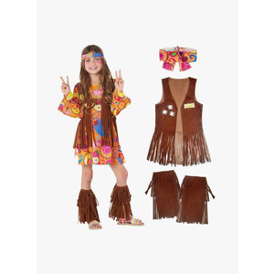 Morph 70s Outfits For Girls, Girl Hippie Costume, 60s Outfits For Girls, Hippie Costume For Kids, Kid Disco Outfit Size M