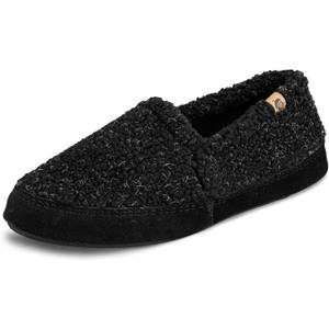 Acorn Men's Memory Foam Slippers (9-10, Black Berber)