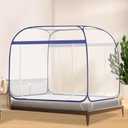 PARFINER Mosquito Net for Patio Bed Tent King Size Portable Mosquito Netting (87 * 79 Inch Blue)