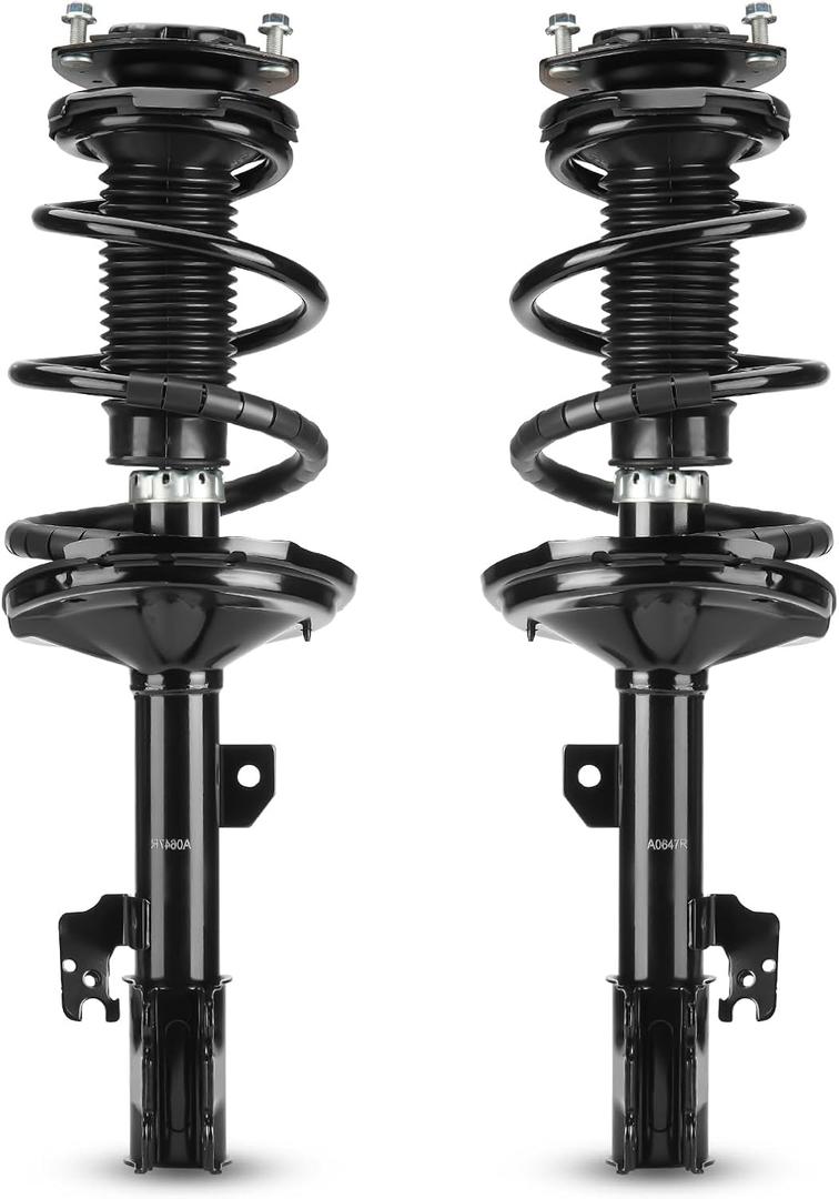 Front Struts Shocks w/Coil Springs Absorber for 2004-2007 Toyota Highlander FWD ONLY 2.4L L4 / 3.3L V6, Strut Shock Absorbers Assembly Replace 172211 172212