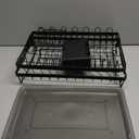 2-Tier Dish Racks for Kitchen Counter, Stainless Steel Kitchen Dish Drying Rack Large Dish Drainers for Kitchens Counter, Space Saving Dishes Strainer for Bowl, Plate, Cup - Modern Counter Organizer (Black)