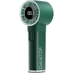 Gaiatop Portable Handheld Turbo Fan, 1-100 Adjustable High Speeds, 3-20Hrs Cooling Times, 4800mAh USB Rechargeable Portable Small Hand Fans with Lanyard for Outdoor, Travel, Home, Make Up, Army Green