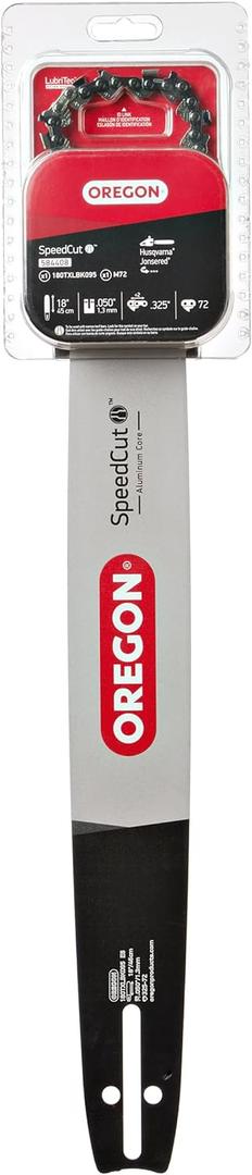 Oregon 18-Inch Replacement Chainsaw Bar and M72 SpeedCut Chain Combo, 72 Drive Links, Pitch: .325", .050" Gauge, Low Vibration (584408),Gray