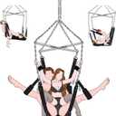 UTIMI BDSM Sex Swing for Couples, Adjustable Ceiling Sex Sling with Padded Comfort Support and Sturdy Steel Frame, 360 Spinning Adult Swing Holds Up to 800 lbs, Easy Assembly Bedroom Intimacy Toy