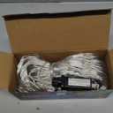 LJLNION Christmas Net Lights, 360 LED 12ft x 5ft Connectable Mesh Fairy String Lights, 8 Lighting Modes, Low Voltage Safe Adaptor for Xmas Trees Bushes Wedding Outdoor Holiday Garden Decorations, Red