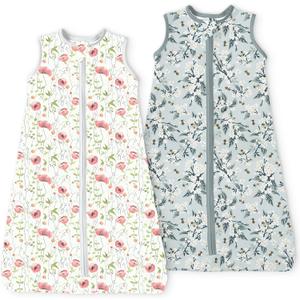 Toddler Sleep Sacks 2T-4T, 0.5 TOG Light Summer Wearable Blankets, Extra Long XL Sleeping Bags, 2 Pack