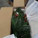 National Tree Company 4 ft Pre-Lit Crestwood Spruce Mini Artificial Christmas Entrance Tree, 100 Clear Lights, 230 Tips, Glitter, Pinecones, Red Berries, Gold Rubbed Pedestal Base, Green